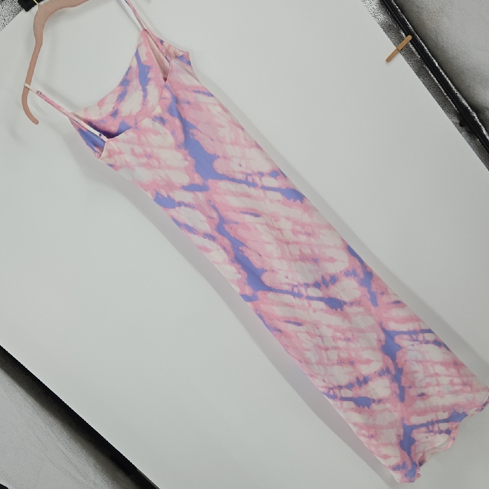 Pink and Purple Tie-Dye Maxi Dress